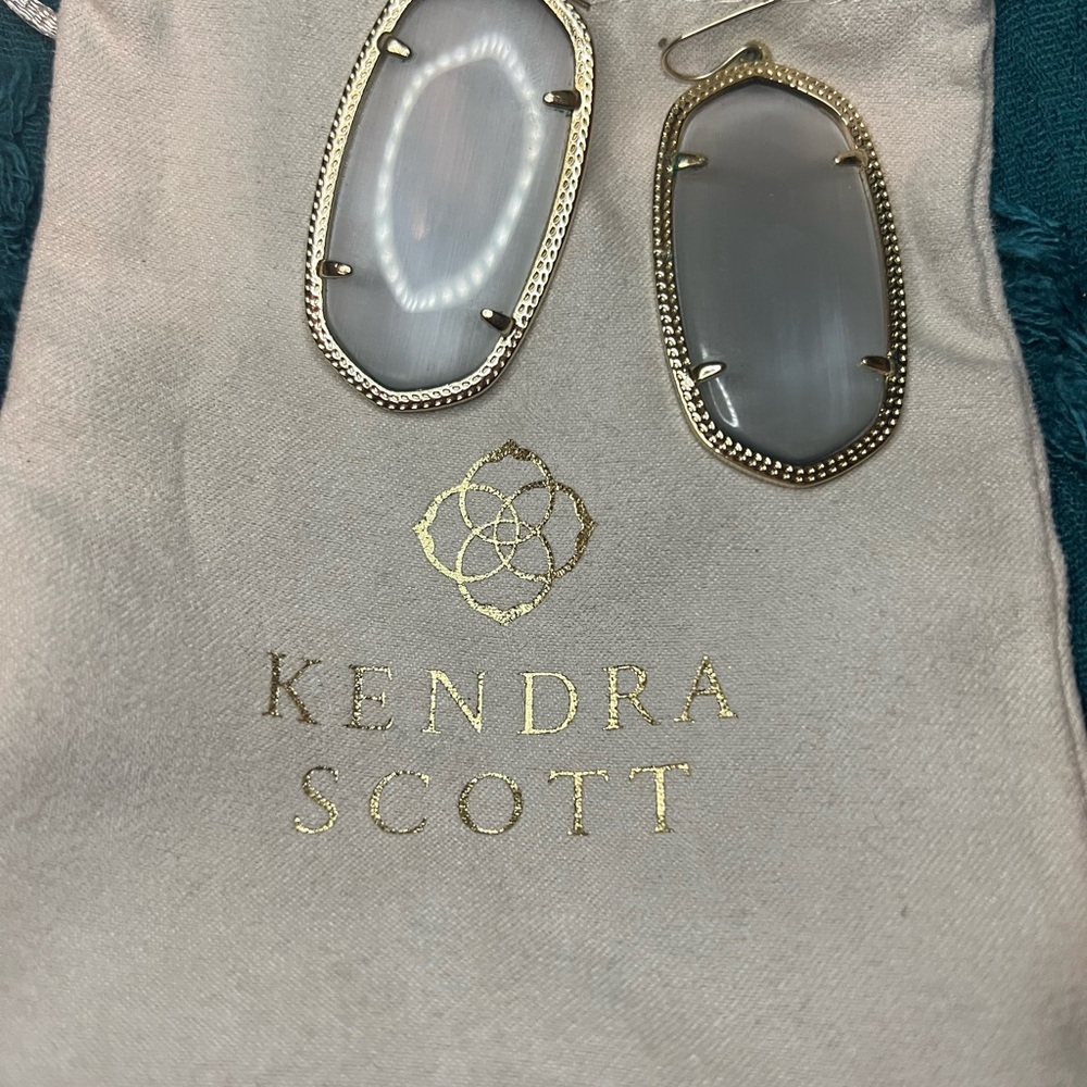 Kendra Scott Silver and White Earrings